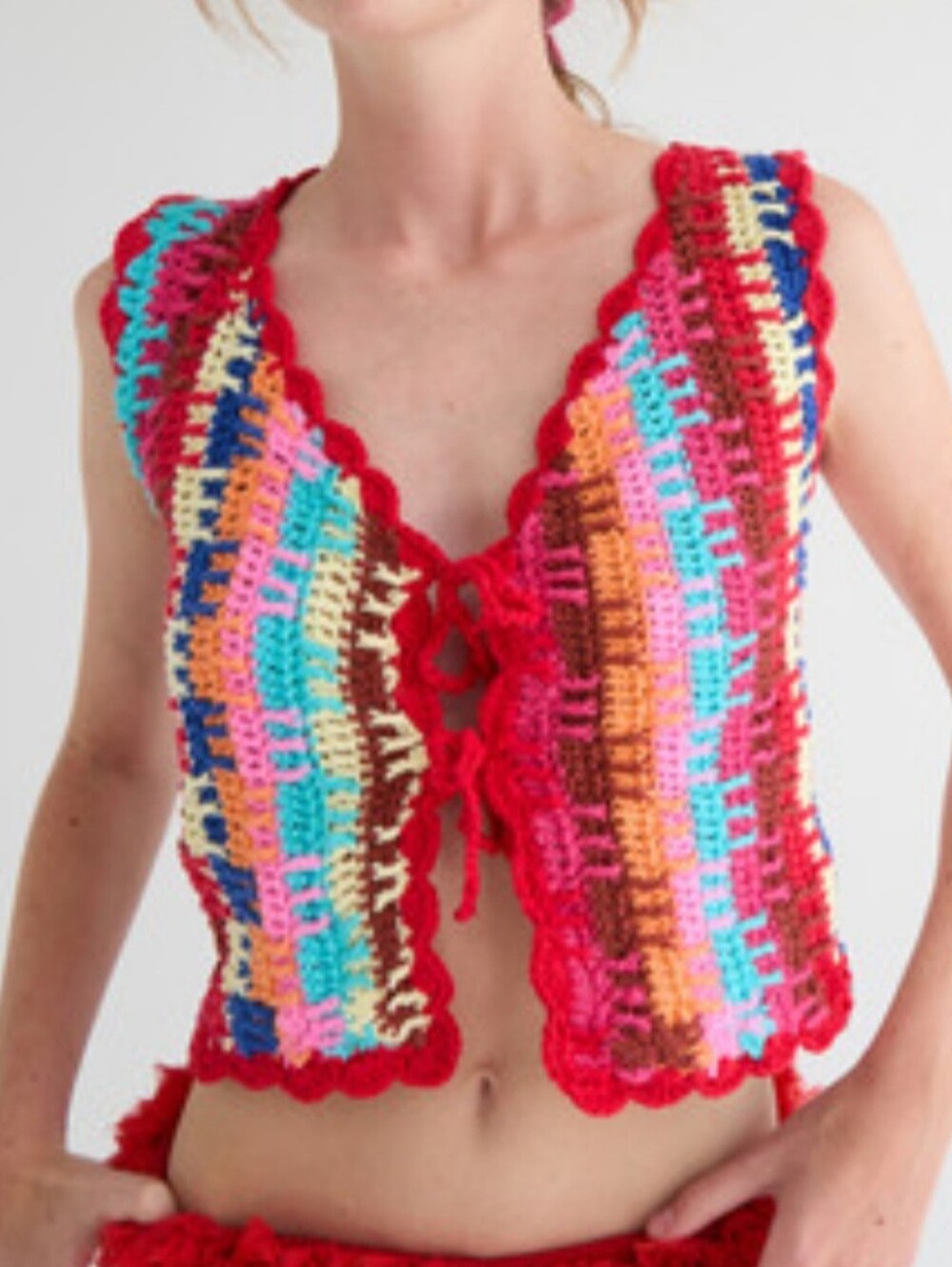 Anthropologie Tach Handmade Knit Super Colorful Vest.